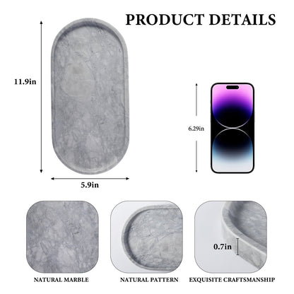 Koville natural stone runway storage tray, 305 x 152 mm
