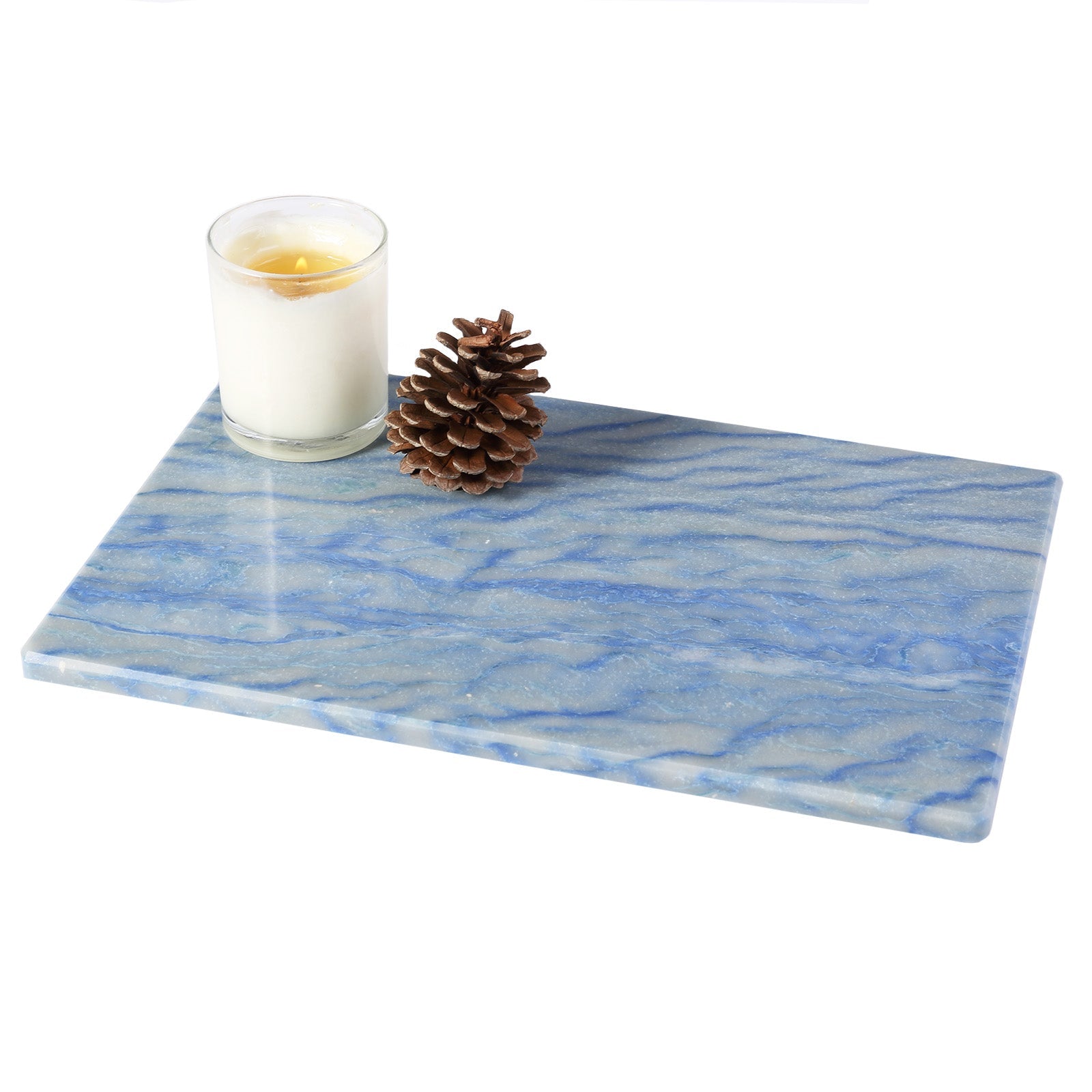Koville Natural Stone Storage Tray in Azul Macaubas, 300 x 200 x 10 mm, product view