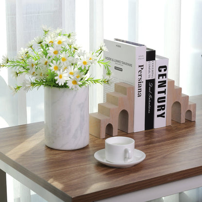Koville Natural Stone CastleGuard Bookend Set for Shelves in Natural Stone - crafted stone profile