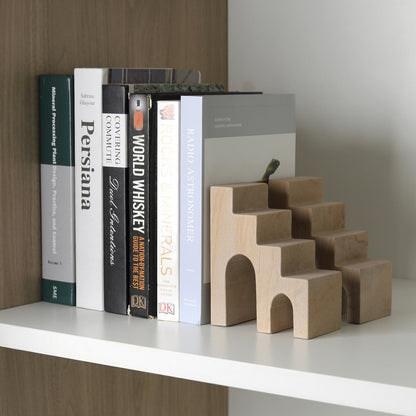 Koville Natural Stone CastleGuard Bookend Set for Shelves in Natural Stone - product presentation