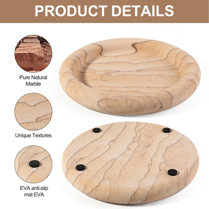 Koville chess piece edge tray for tabletop storage in Vein Sandstone natural stone