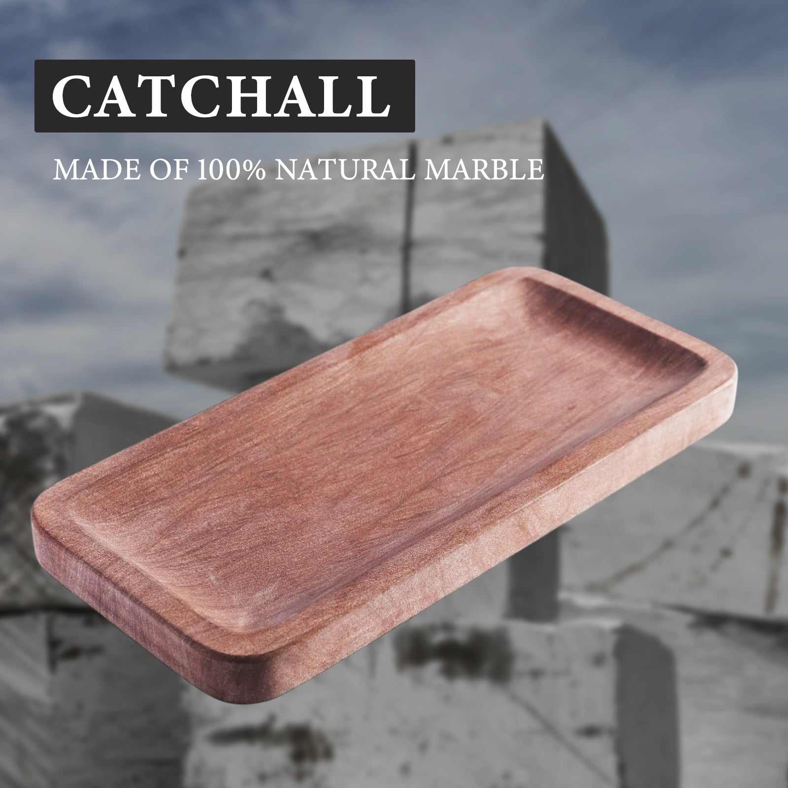 Koville Natural Stone One-Piece Square Trays in Hong Sha Yan, product view 183