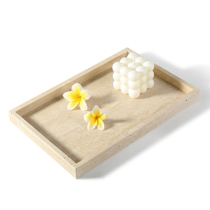 Koville Natural Stone Adhesive Edge Square Trays in Travertine, product view 30