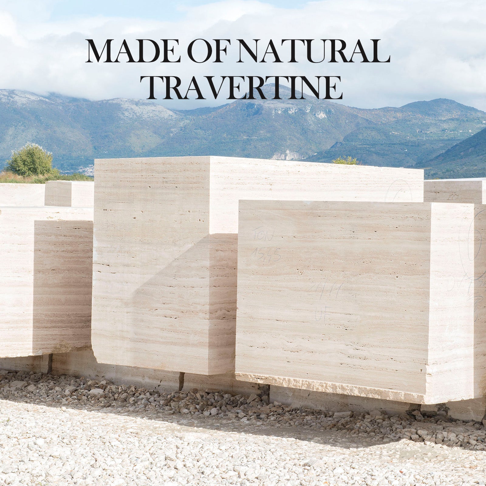 Koville chess piece edge tray for tabletop storage in Travertine natural stone