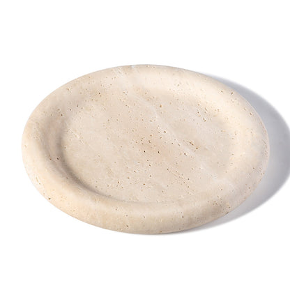 Koville chess piece edge tray for tabletop storage in Travertine natural stone