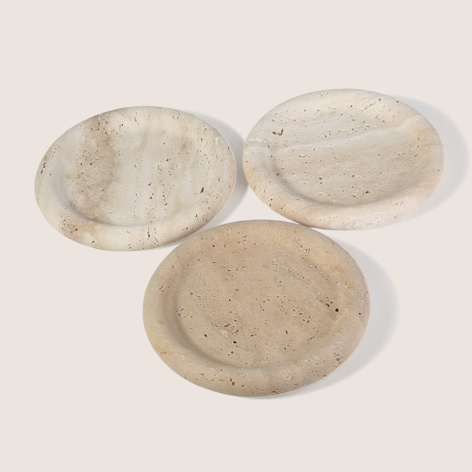 Koville chess piece edge tray for tabletop storage in Travertine natural stone