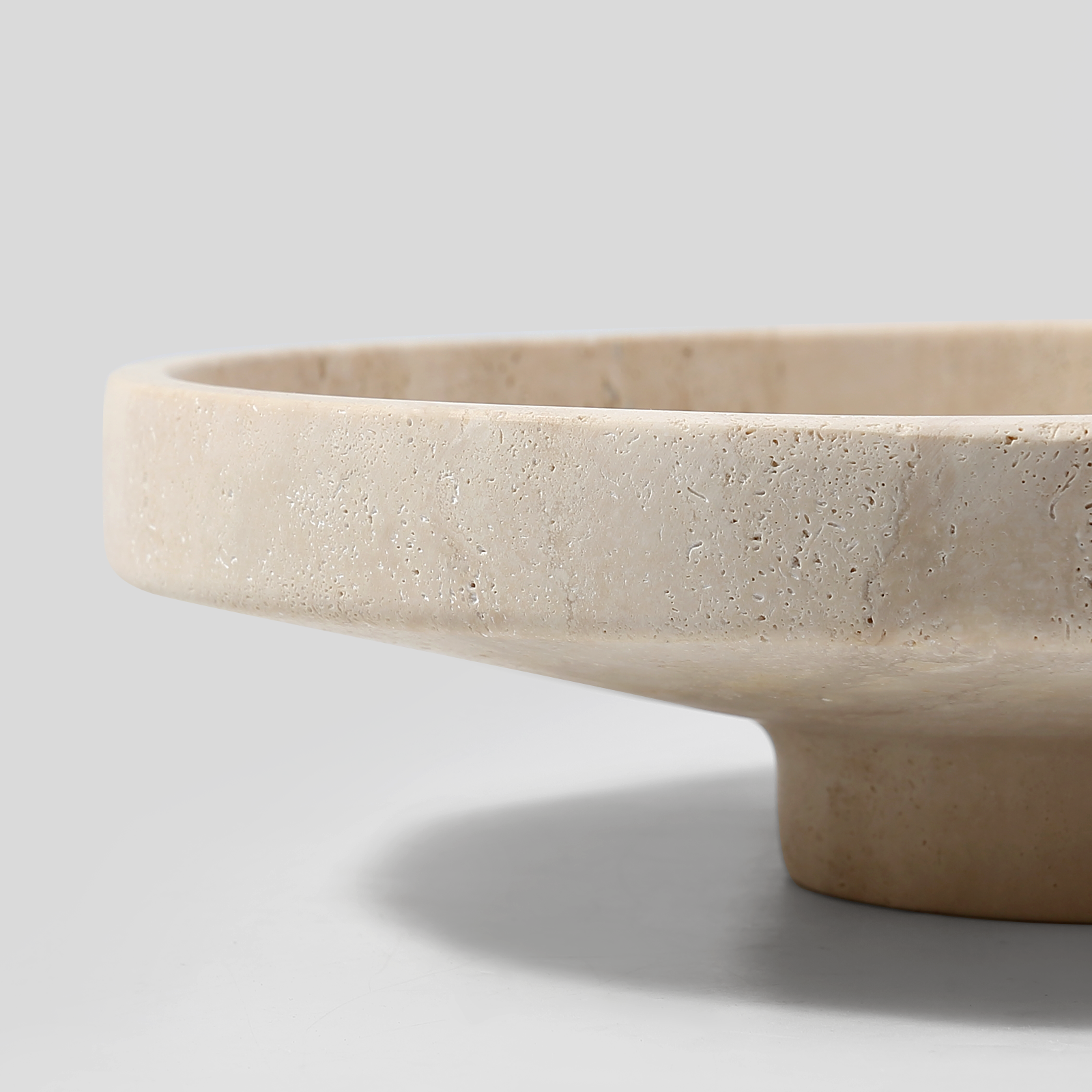 Koville Natural Stone Fruit Plates in Light BeigeTravertine, product view 10