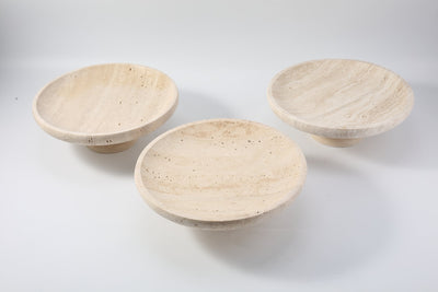 Koville high-footed fruit bowl in natural stone
