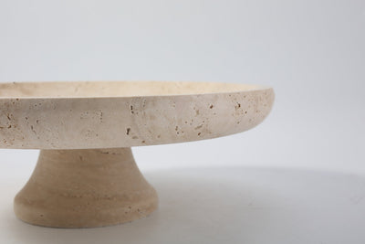 Koville high-footed fruit bowl in natural stone