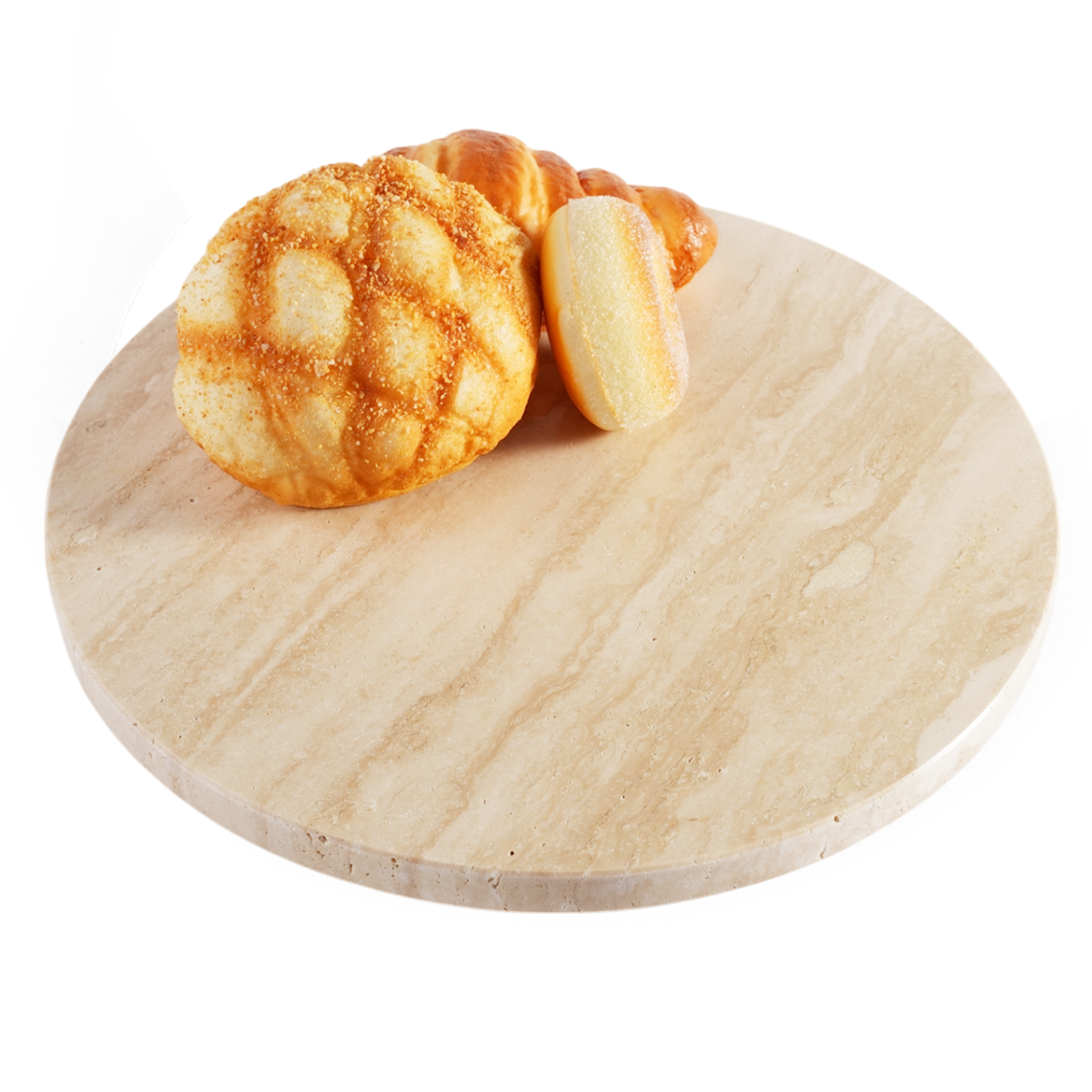 Koville 300 mm lazy susan for table serving in Light BeigeTravertine natural stone