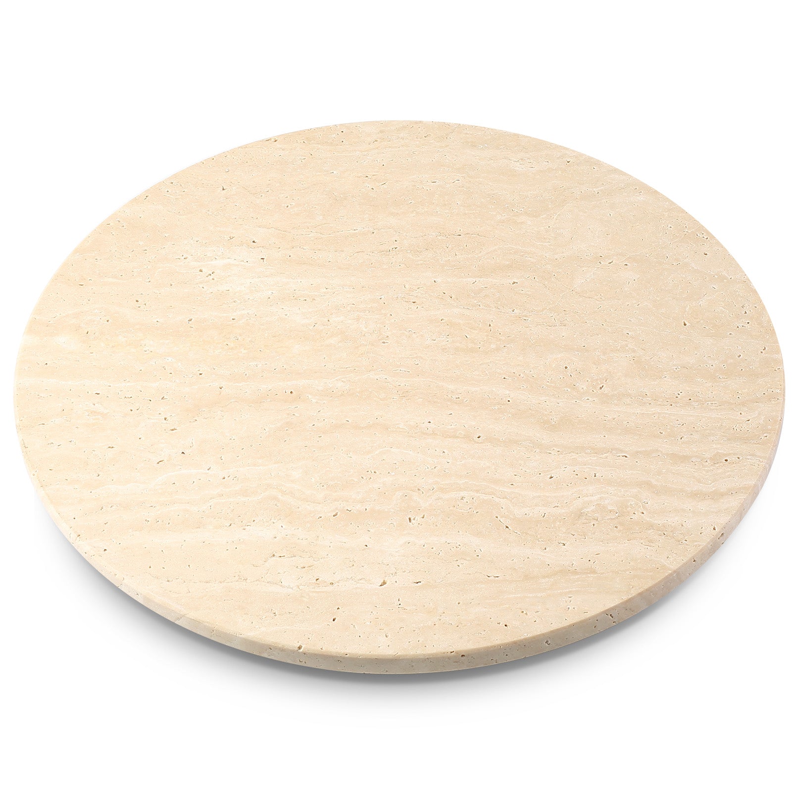 Koville 406 mm lazy susan for table serving in Light BeigeTravertine natural stone
