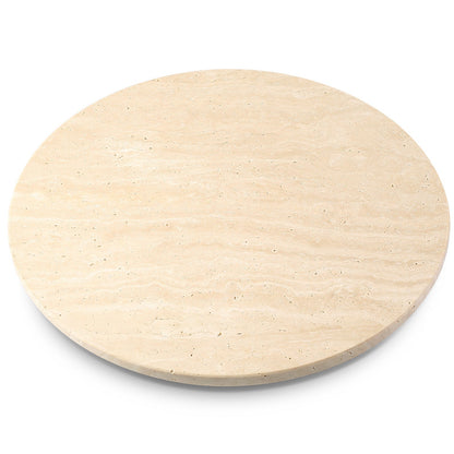 Koville 406 mm lazy susan for table serving in Light BeigeTravertine natural stone