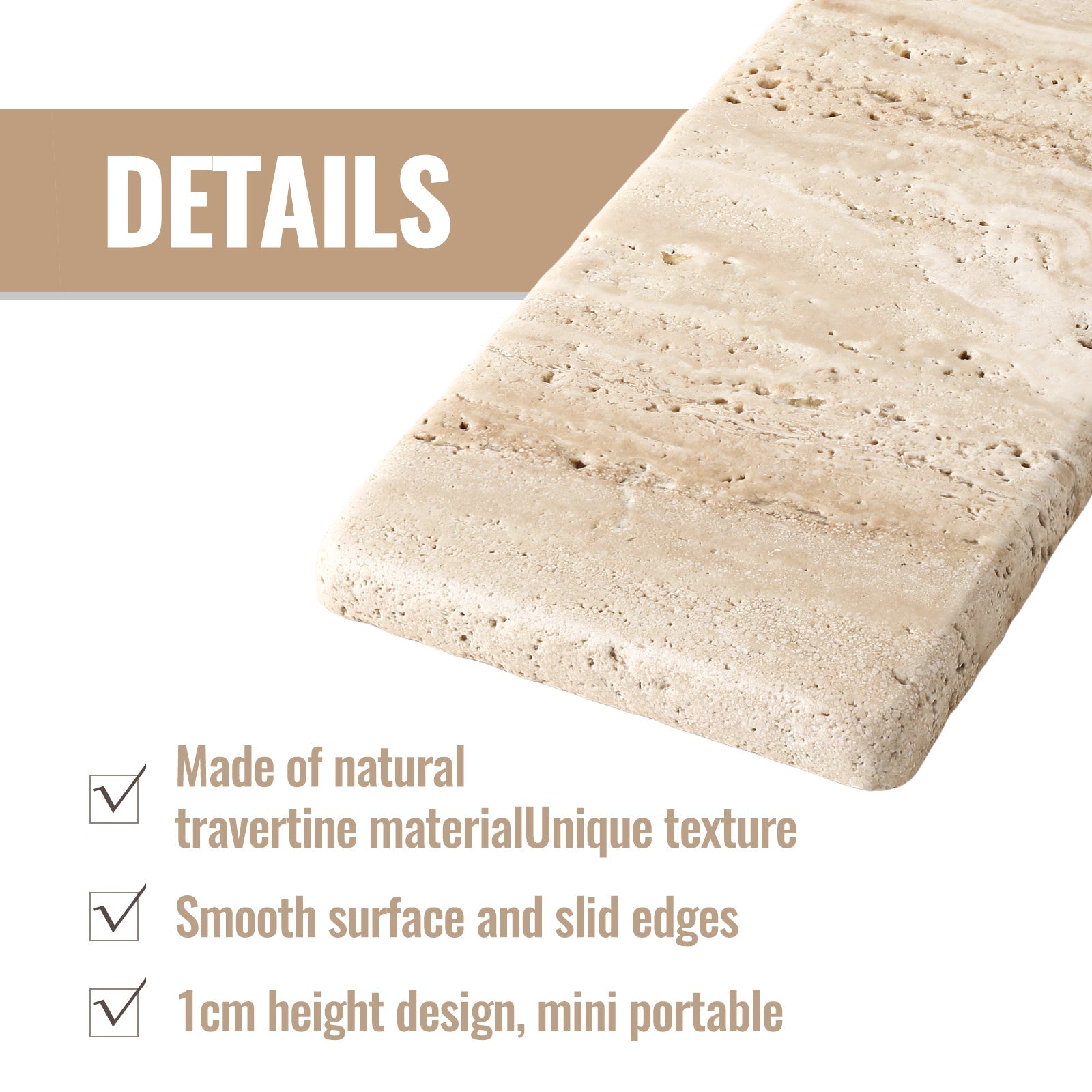 Koville Natural Stone Display Bases in Travertino Romano, product view 36