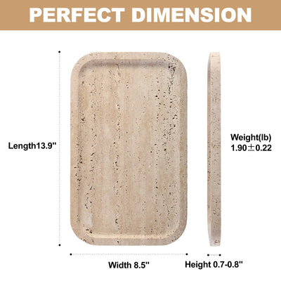 Koville Natural Stone One-Piece Square Trays in Travertino Romano, product view 189