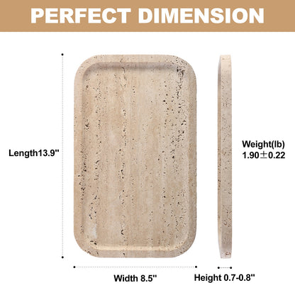 Koville Natural Stone One-Piece Square Trays in Travertino Romano, product view 189