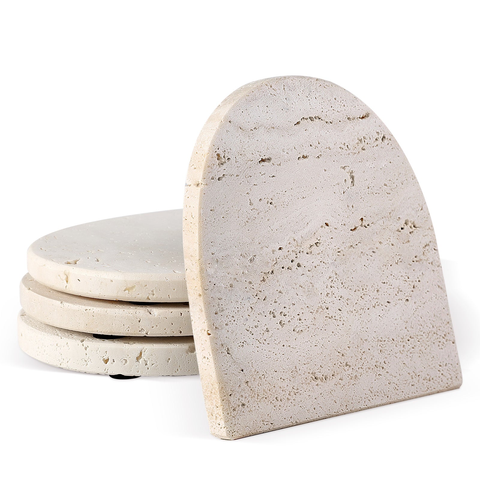 Koville Natural Stone Square Coaster Set for Table Protection in Natural Stone - decorative form