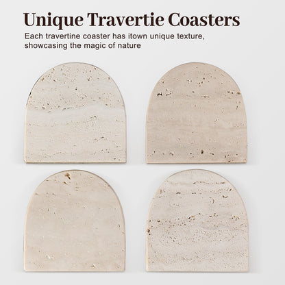 Koville Natural Stone Square Coaster Set for Table Protection in Natural Stone - product presentation