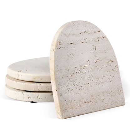 Koville Natural Stone Square Coaster Set for Table Protection in Natural Stone - material detail