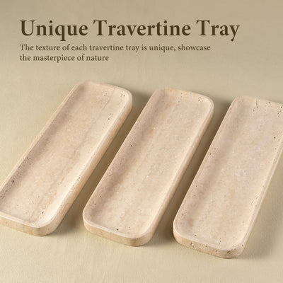 Koville Natural Stone One-Piece Square Trays in Light BeigeTravertine, product view 194