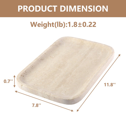 Koville Natural Stone One-Piece Square Trays in Travertino Romano, product view 206