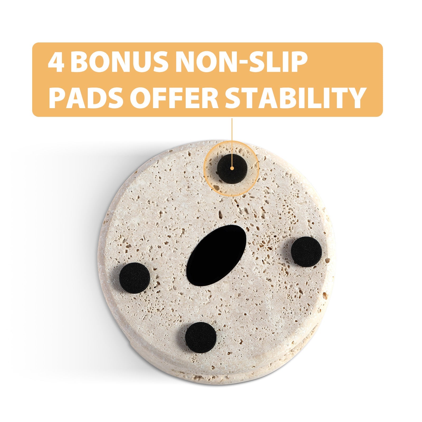 Koville Natural Stone Round Phone Holder for Desks - 90 in natural stone, product view 5