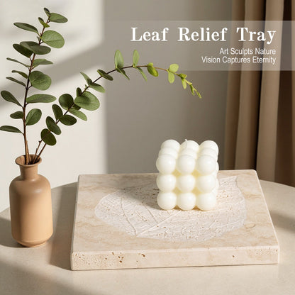 Koville Natural Stone Bas Relief Decorative Tray for Tabletop Styling in Natural Stone - crafted stone profile