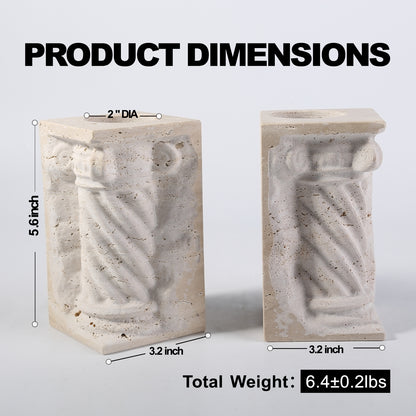 Koville Natural Stone Roman Column Vase Bookends ( set of 2 )