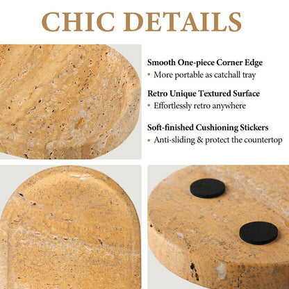 Koville natural stone runway storage tray, 250 x 125 mm