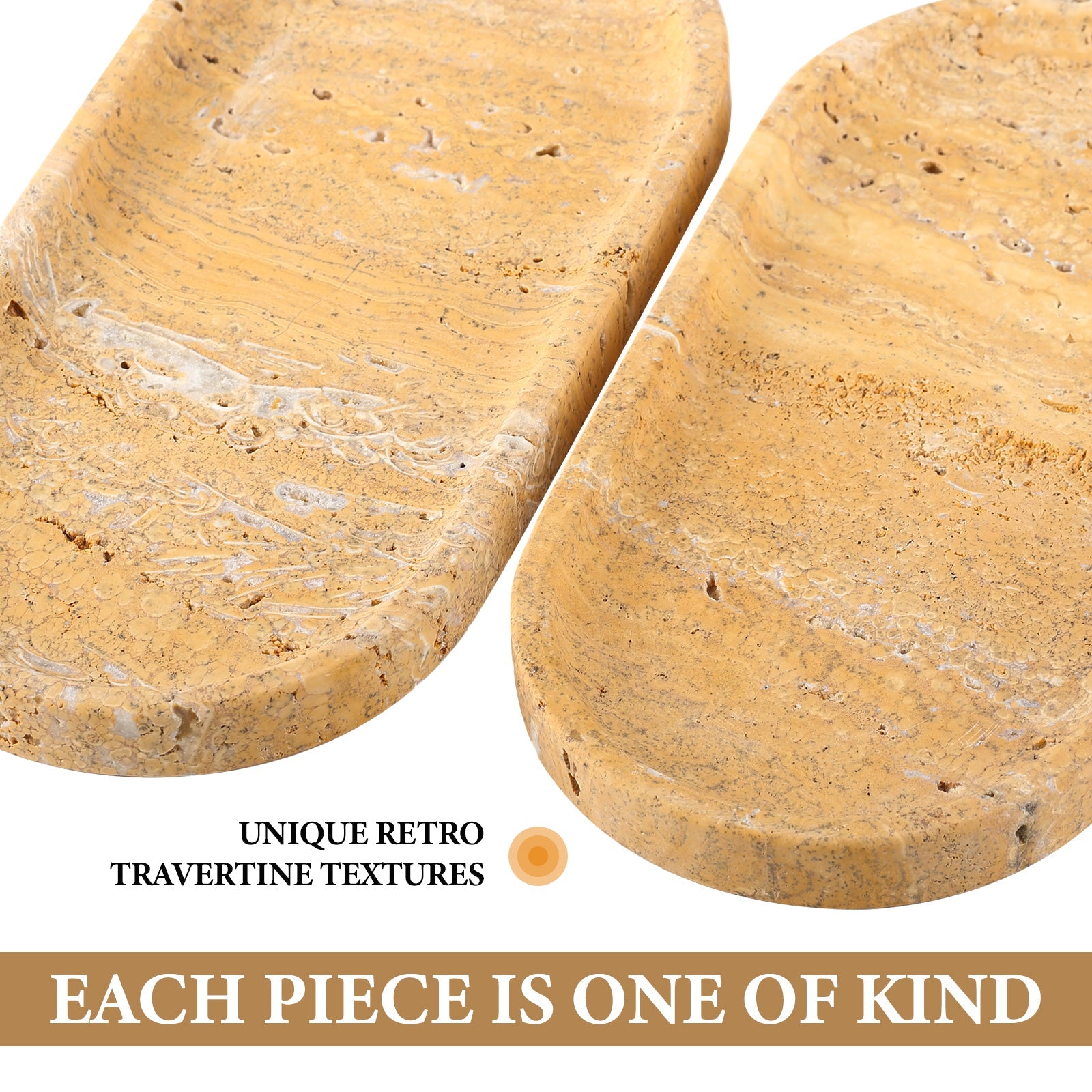 Koville natural stone runway storage tray, 250 x 125 mm