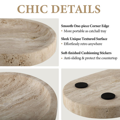 Koville natural stone runway storage tray, 250 x 125 mm