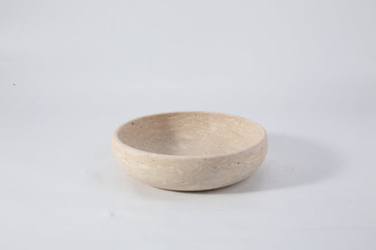 Koville square fruit plate for tabletop serving in Light BeigeTravertine natural stone
