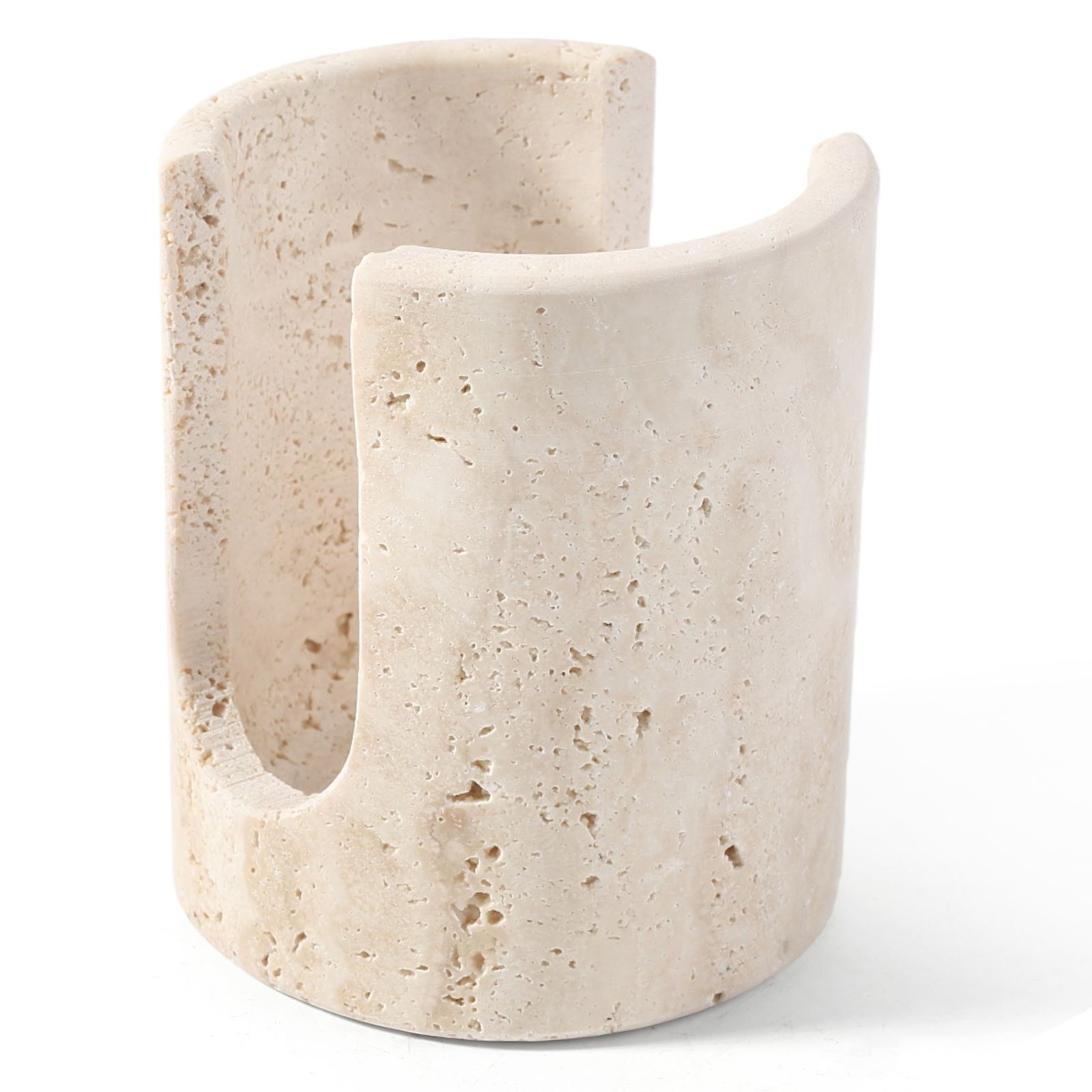 Koville Natural Travertine natural stone sponge rack in Light BeigeTravertine for bathroom vanity