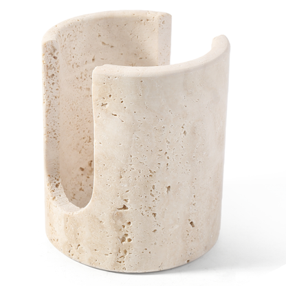 Koville Natural Travertine natural stone sponge rack in Light BeigeTravertine for bathroom vanity