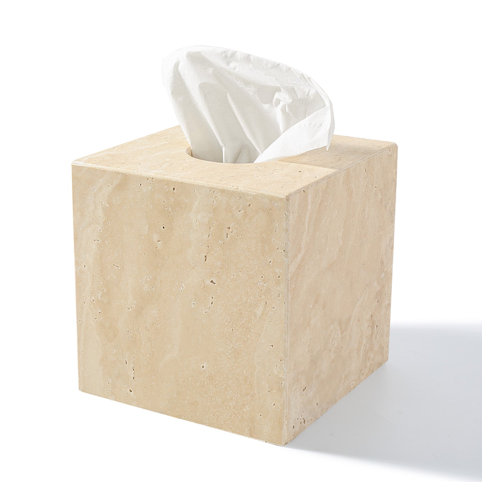 Koville Natural Stone Square Tissue Box for Tabletops - 145 x 145 x 145 in natural stone, product view 1