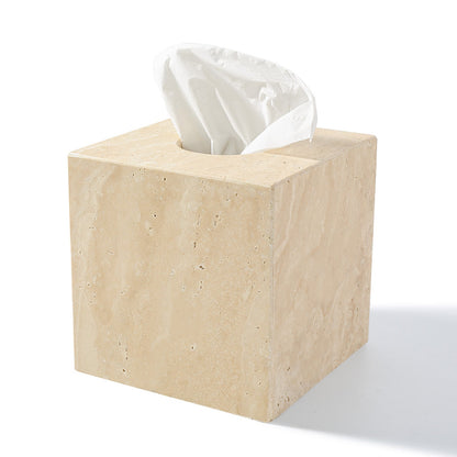 Koville Natural Stone Square Tissue Box for Tabletops - 145 x 145 x 145 in natural stone, product view 1