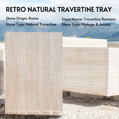 Koville Natural Stone Square Bookend Set for Modern Shelves in Travertino Romano - product presentation
