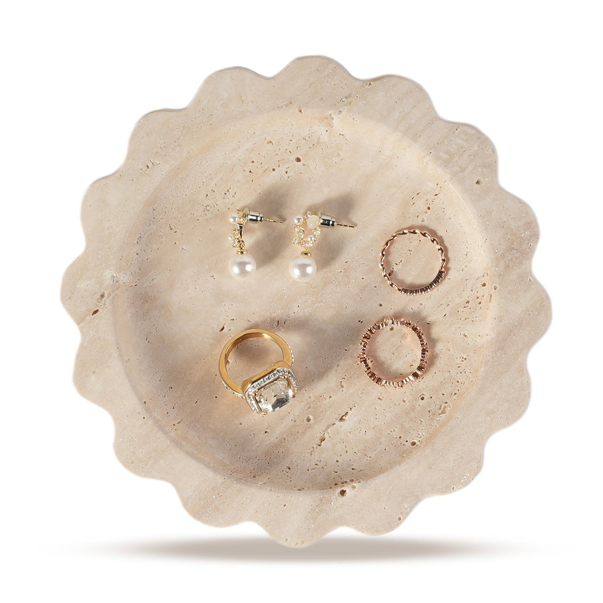 Koville natural stone wavy edge storage tray - design detail