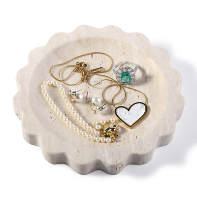 Koville natural stone wavy edge storage tray - design detail