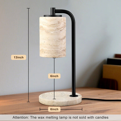 Koville natural stone wax melting lamp, black pole
