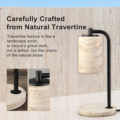 Koville natural stone wax melting lamp, black pole