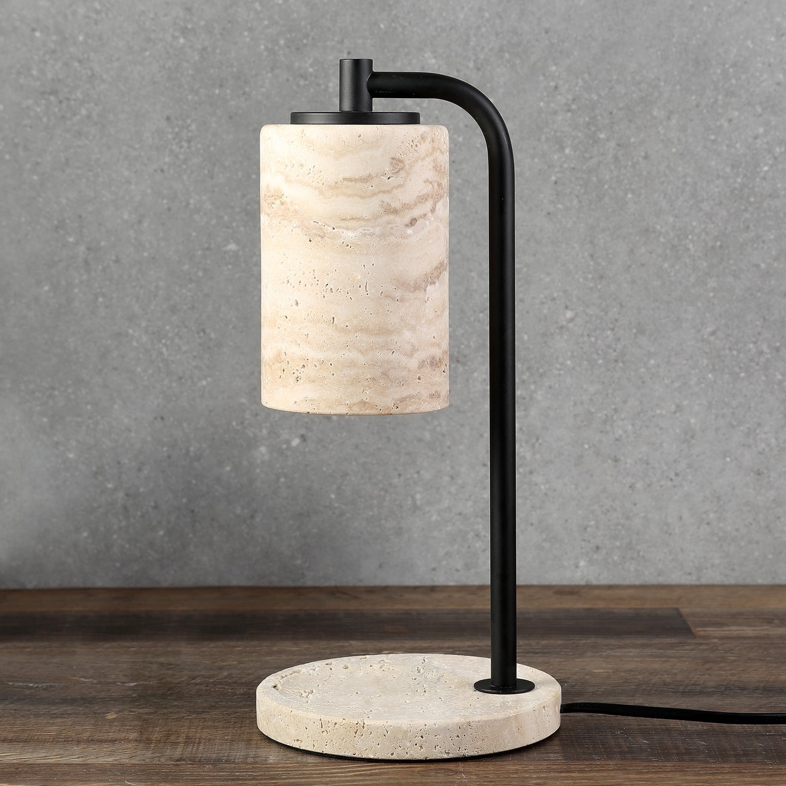 Koville natural stone wax melting lamp, black pole