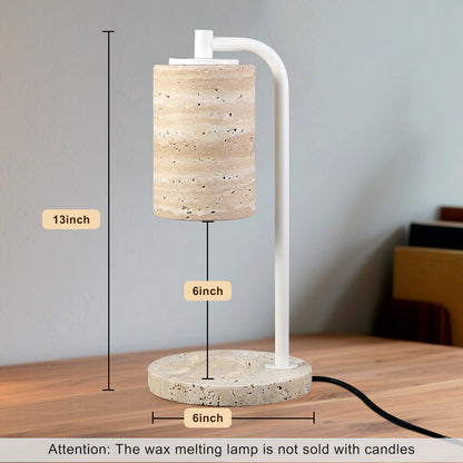 Koville natural stone wax melting lamp in Light BeigeTravertine