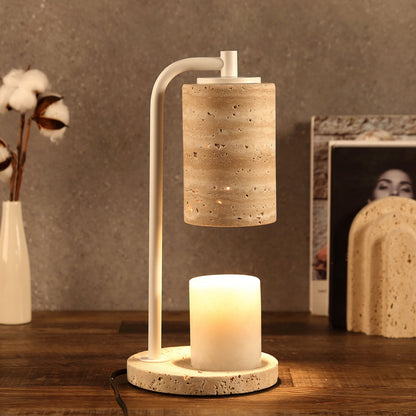 Koville natural stone wax melting lamp in Light BeigeTravertine