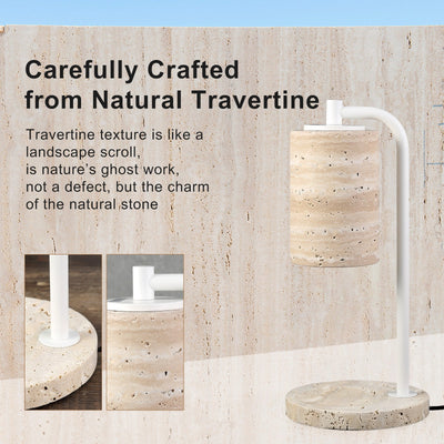 Koville natural stone wax melting lamp, white pole