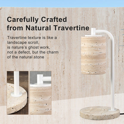 Koville natural stone wax melting lamp in Light BeigeTravertine