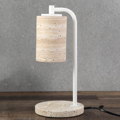 Koville natural stone wax melting lamp, white pole