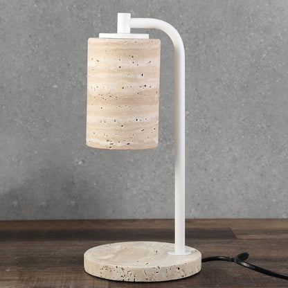 Koville natural stone wax melting lamp, white pole