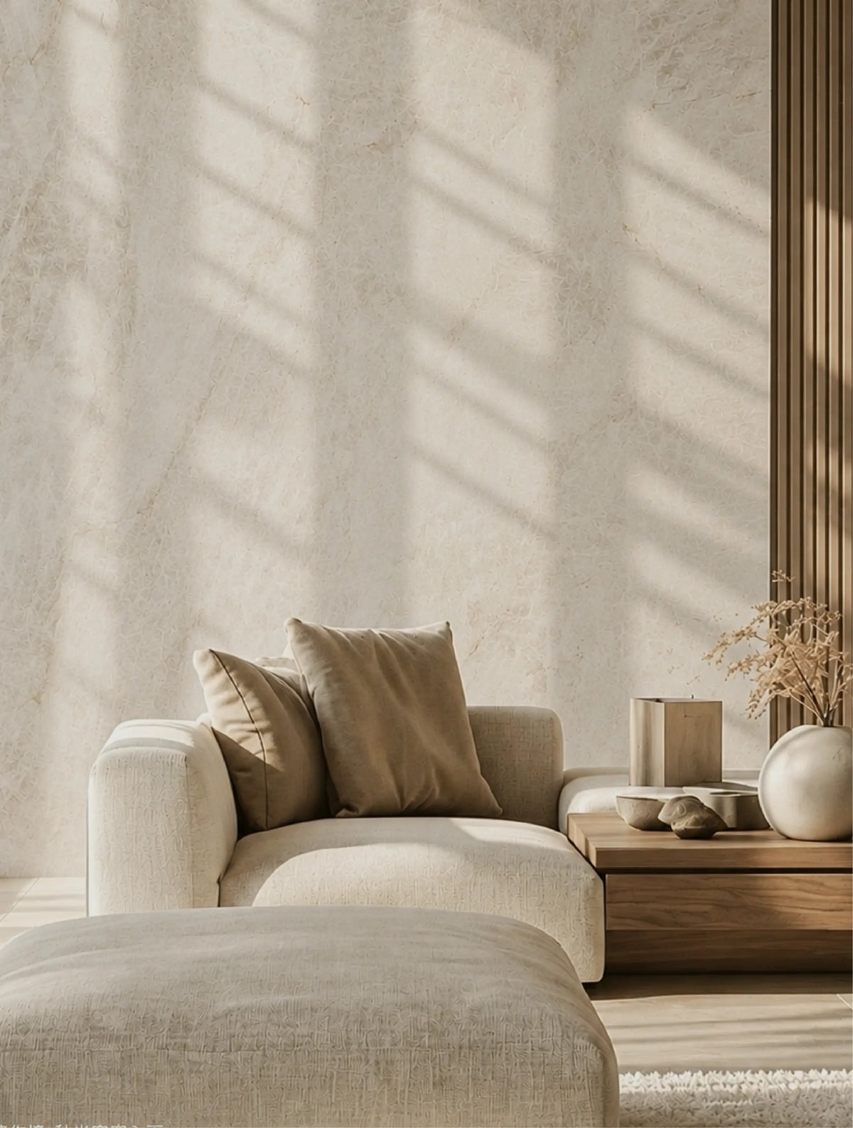Natural stone living room design detail