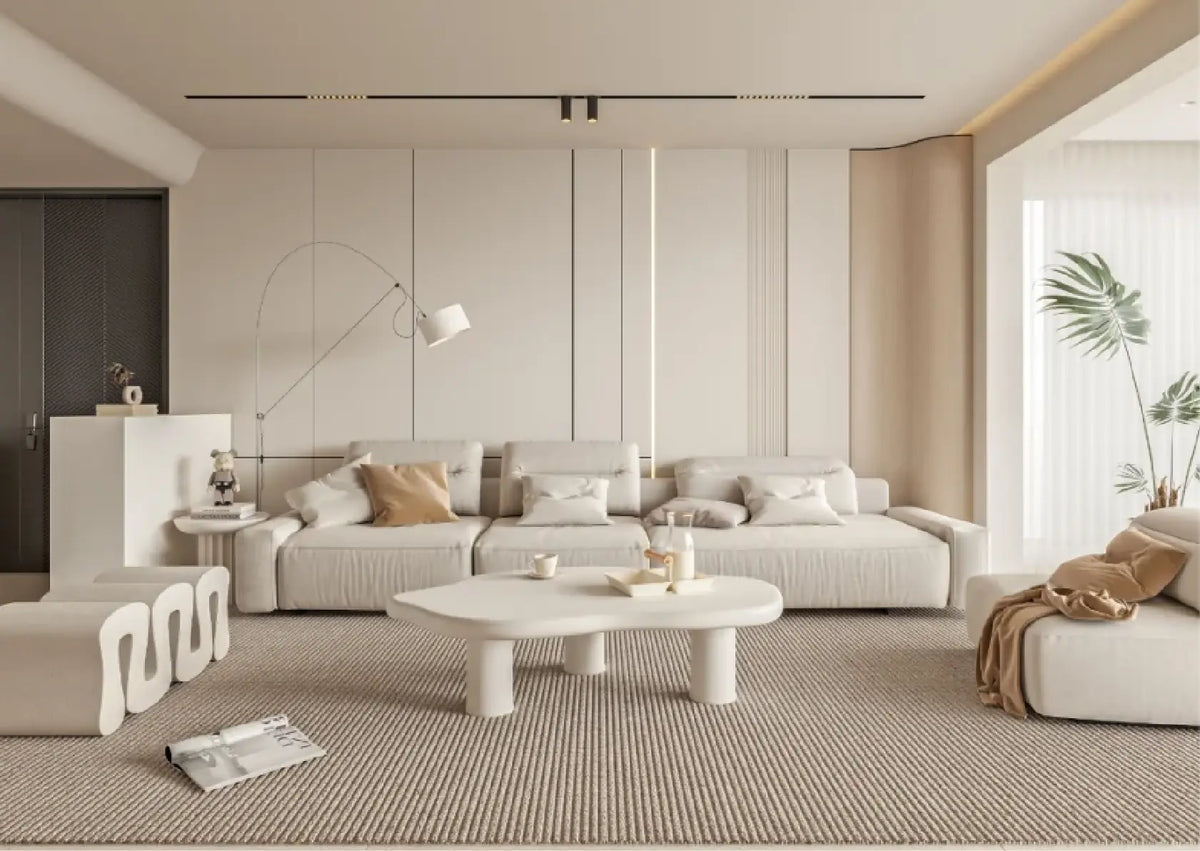 Natural stone living room interior scene