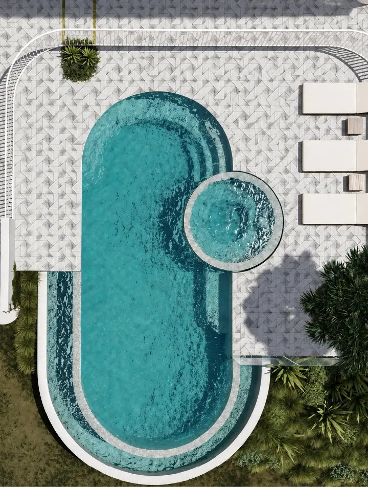 Natural stone outdoor living design detail